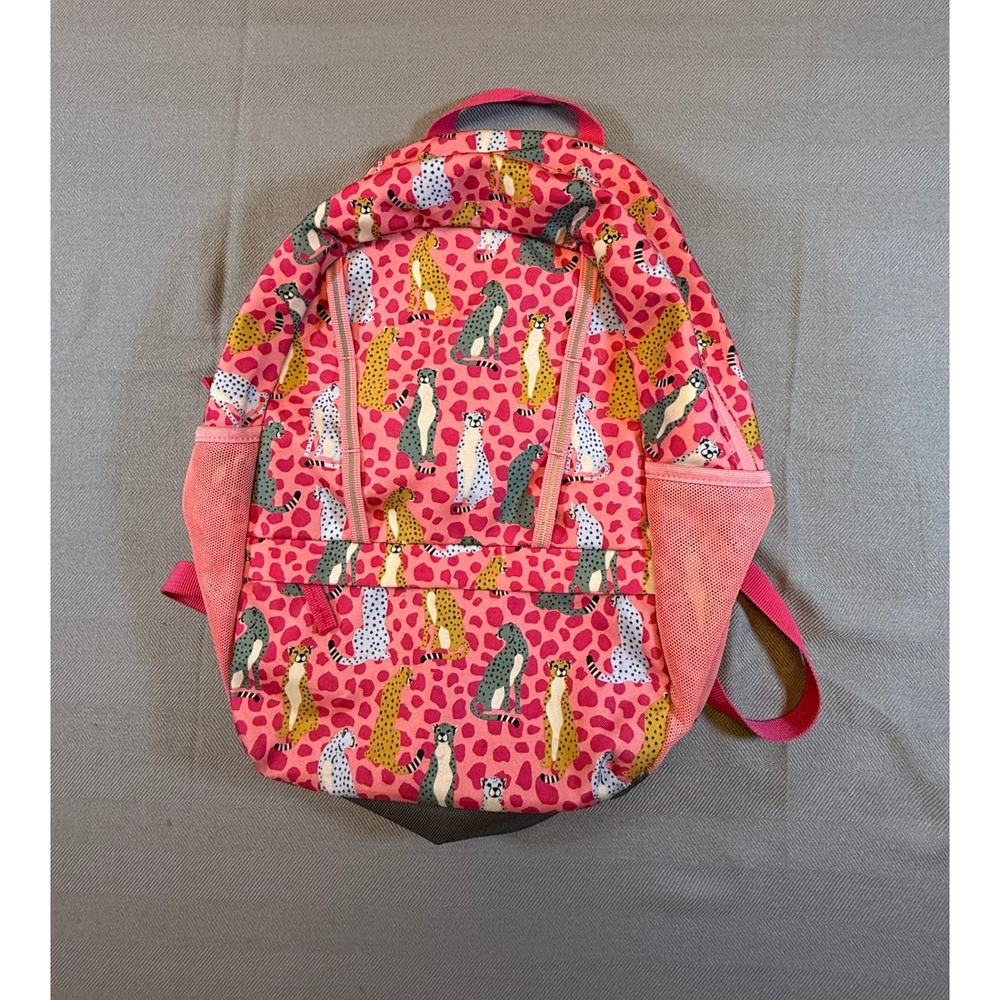 Lands End Kids Pink Cheetah Leopard Print ClassMate Backpack Pink 540835